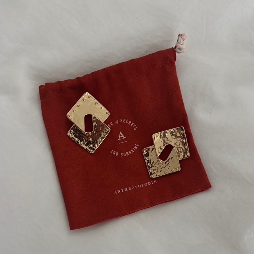 Anthropologie Gold Geometric Earrings